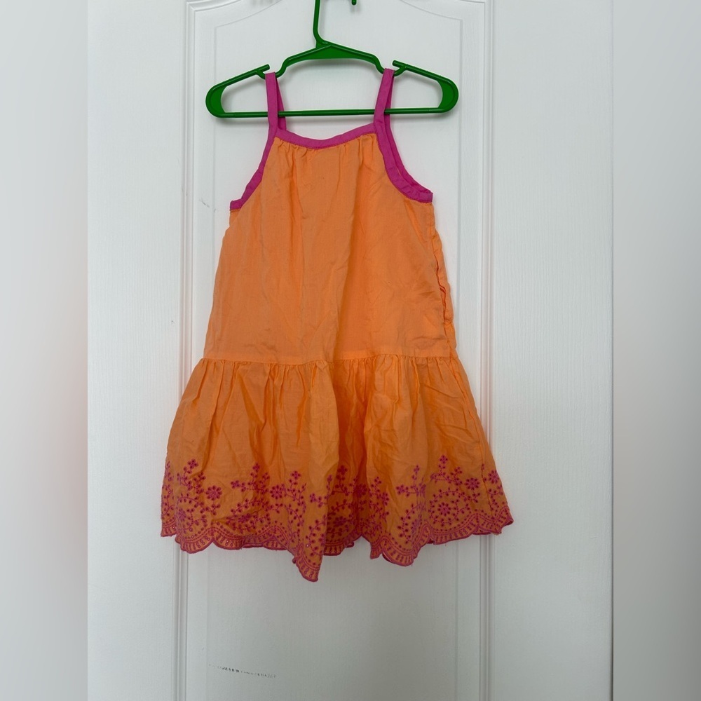 Orange and Pink Kids Dress - Picture 3 of 4